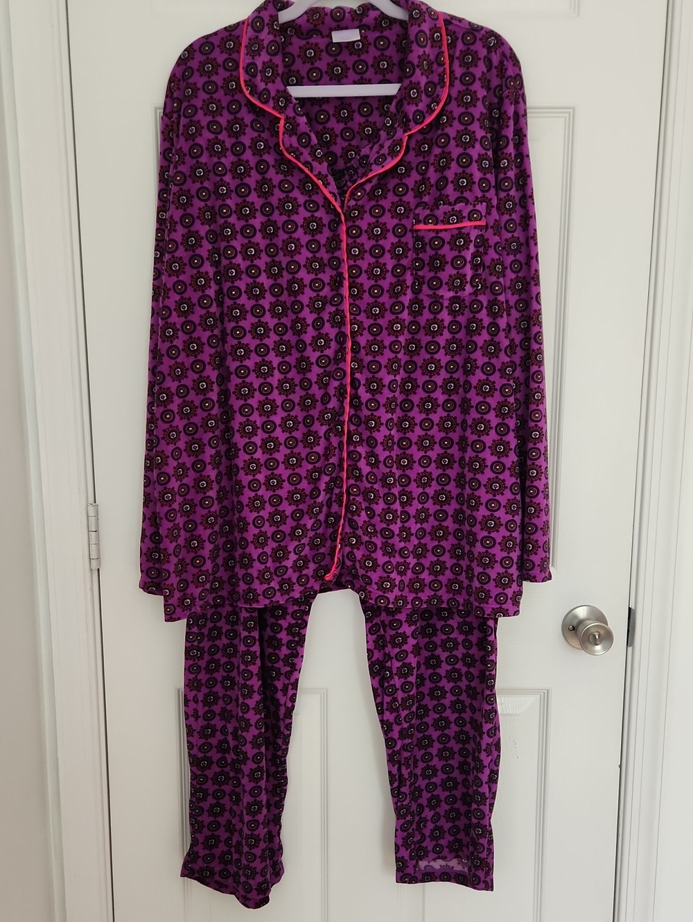 Cozy Fall Relaxing Secret Treasures Purple Printed Two-Piece Pajama Set